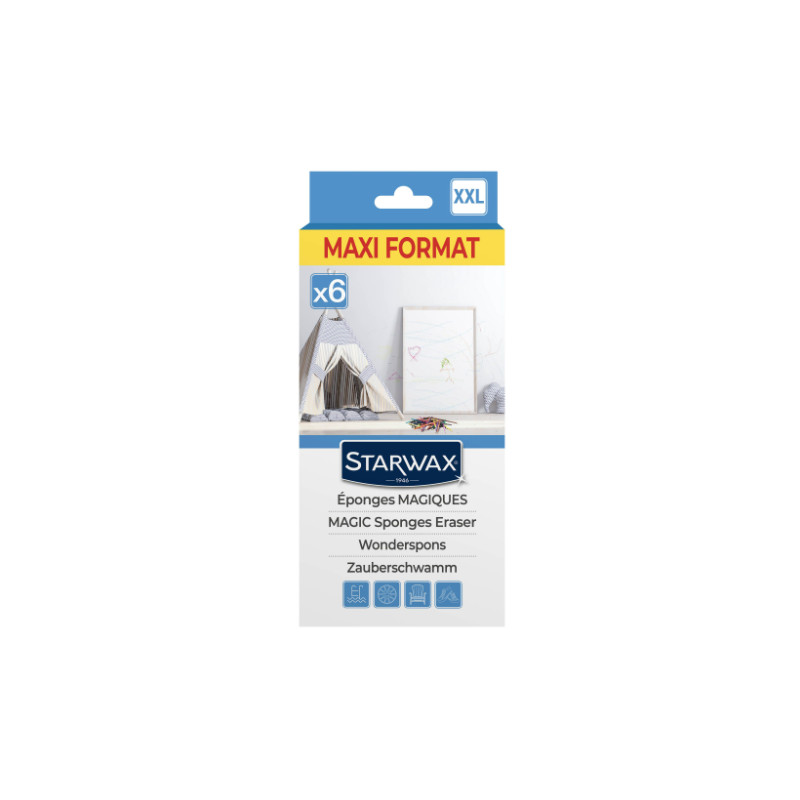 Eponges magiques x6 de Starwax et Briochin - multi-spécialiste de solutions d’entretien dans B093