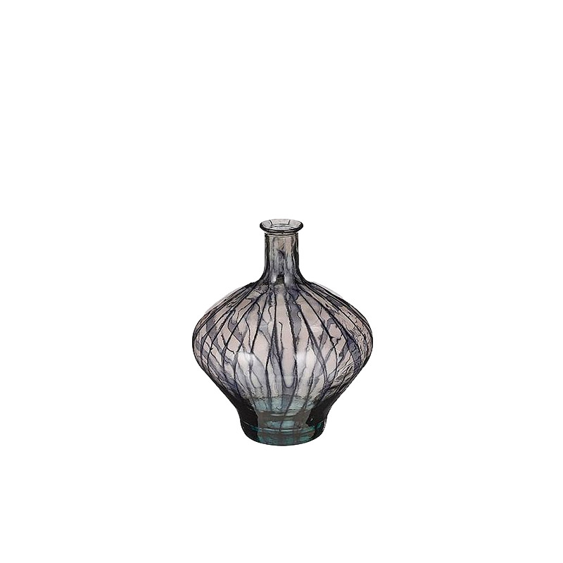 Vase palermo verre recycle noir h46 d37cm de Jardinerie Bordeaux Libourne Gironde dans E009