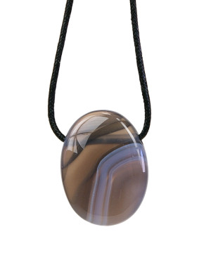 Collier agate rubanee pierre ovale percee de Herboristerie et Esotérisme à Libourne dans D040
