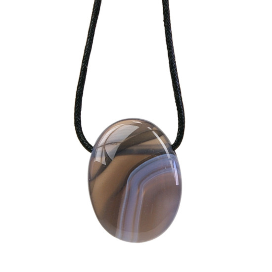 Collier agate rubanee pierre ovale percee de Herboristerie et Esotérisme à Libourne dans D040