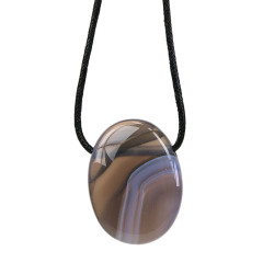 Collier agate rubanee pierre ovale percee de Herboristerie et Esotérisme à Libourne dans D040