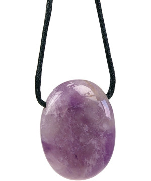 Collier amethyste pierre ovale percee de Herboristerie et Esotérisme à Libourne dans D040