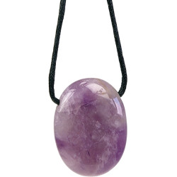 Collier amethyste pierre ovale percee de Herboristerie et Esotérisme à Libourne dans D040