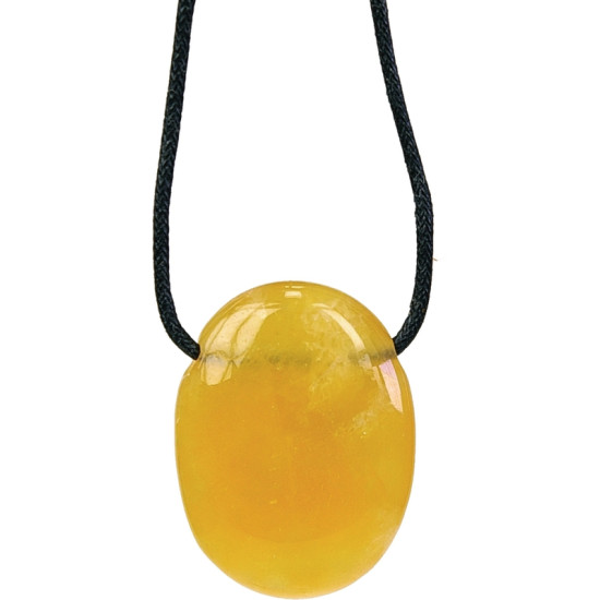 Collier calcite orange pierre ovale percee de Herboristerie et Esotérisme à Libourne dans D040