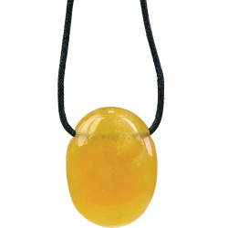 Collier calcite orange pierre ovale percee de Herboristerie et Esotérisme à Libourne dans D040