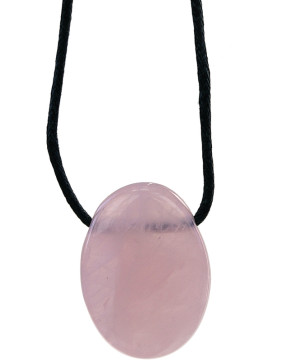 Collier quartz rose pierre ovale percee de Herboristerie et Esotérisme à Libourne dans D040