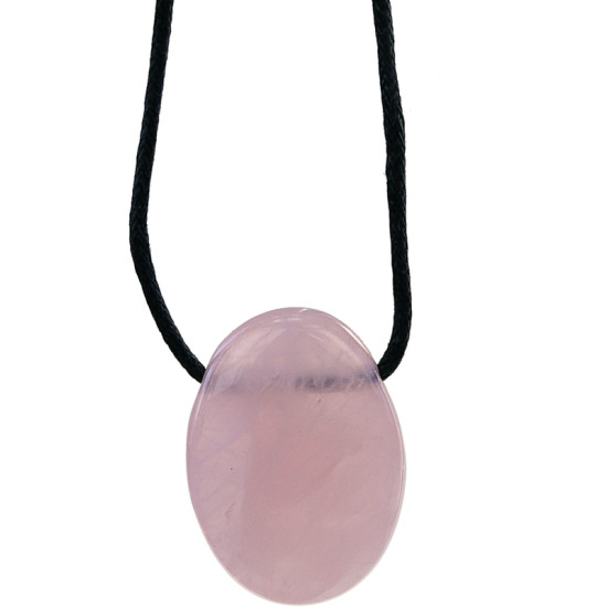 Collier quartz rose pierre ovale percee de Herboristerie et Esotérisme à Libourne dans D040