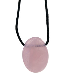 Collier quartz rose pierre ovale percee de Herboristerie et Esotérisme à Libourne dans D040