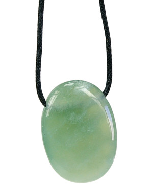 Collier serpentine pierre ovale percee de Herboristerie et Esotérisme à Libourne dans D040