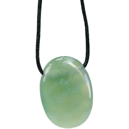 Collier serpentine pierre ovale percee de Herboristerie et Esotérisme à Libourne dans D040