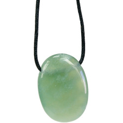 Collier serpentine pierre ovale percee de Herboristerie et Esotérisme à Libourne dans D040