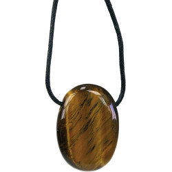 Collier oeil de tigre pierre ovale percee de Herboristerie et Esotérisme à Libourne dans D040