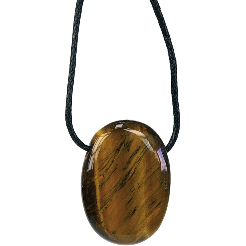 Collier oeil de tigre pierre ovale percee de Herboristerie et Esotérisme à Libourne dans D040