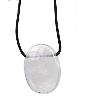 Collier cristal de roche pierre ovale percee de Herboristerie et Esotérisme à Libourne dans D040