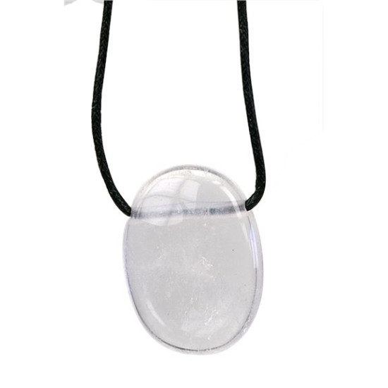 Collier cristal de roche pierre ovale percee de Herboristerie et Esotérisme à Libourne dans D040