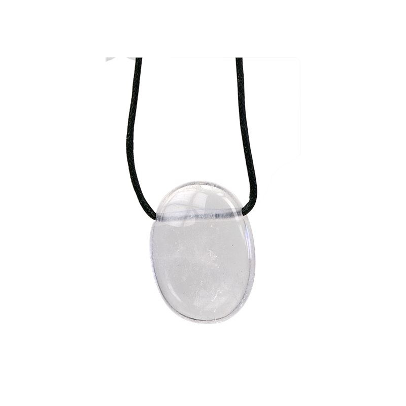Collier cristal de roche pierre ovale percee de Herboristerie et Esotérisme à Libourne dans D040