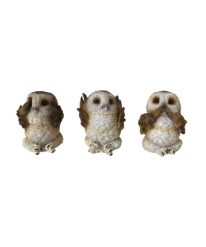 Figurine 3 sages chouettes 7.5cm de Herboristerie et Esotérisme à Libourne dans W0151