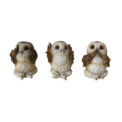 Figurine 3 sages chouettes 7.5cm de Herboristerie et Esotérisme à Libourne dans W0151