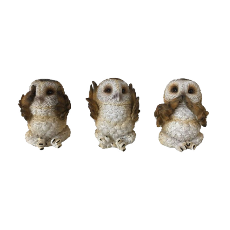 Figurine 3 sages chouettes 7.5cm de Herboristerie et Esotérisme à Libourne dans W0151