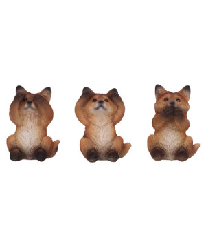 Trois renards sages 8.5 cm de Herboristerie et Esotérisme à Libourne dans W0151