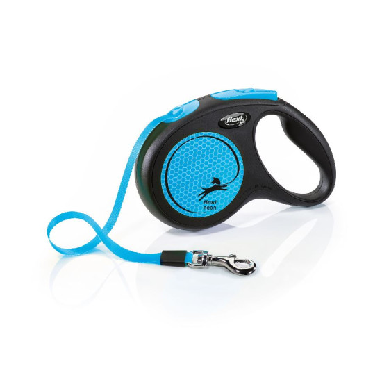 Laisse flexi neon s sangle 5m bleu pour chien de Zolux - Produit pour animaux dans Z002