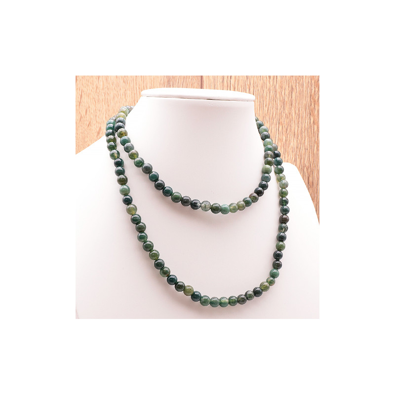 Collier 6mm agate mousse a de Herboristerie et Esotérisme à Libourne dans C1501
