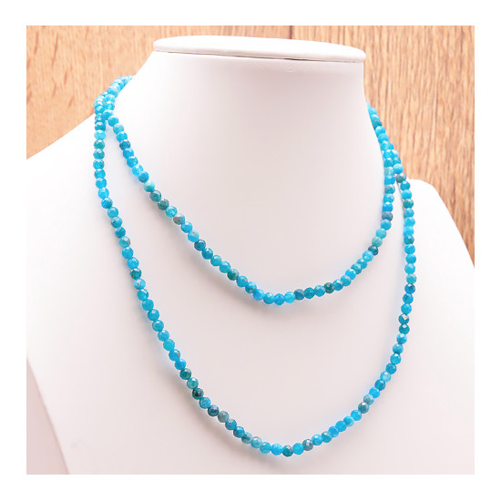 Collier facetté 4mm apatite bleue a+ de Herboristerie et Esotérisme à Libourne dans C1501