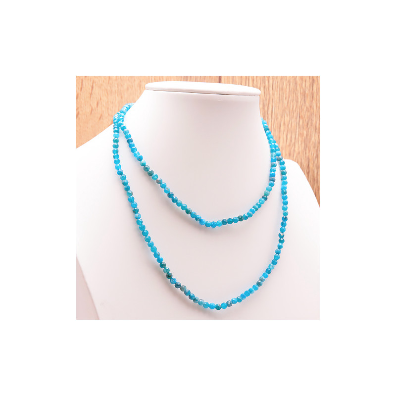 Collier facetté 4mm apatite bleue a+ de Herboristerie et Esotérisme à Libourne dans C1501