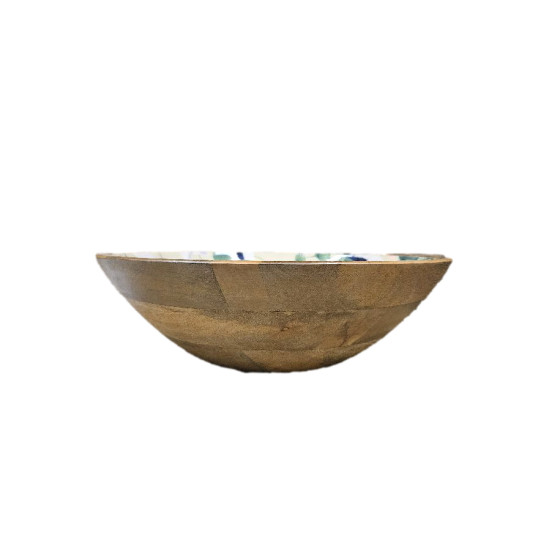 Plat bois manguier grue/ginkgo d35cm