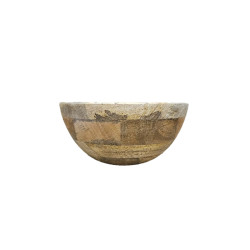 Plat bois manguier hortensia bleu d25cm