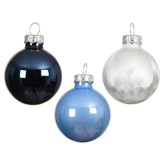 Boule verre mix bleu/couleur x16 de Kaemingk - deco de la maison dans K004