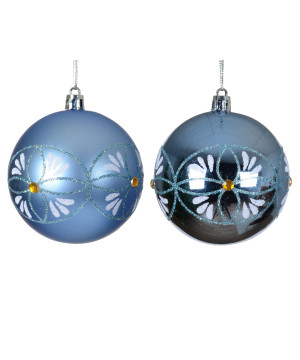 Boule plastique sky blue 2ass d8 de Kaemingk - deco de la maison dans K004
