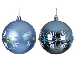 Boule plastique sky blue 2ass d8 de Kaemingk - deco de la maison dans K004