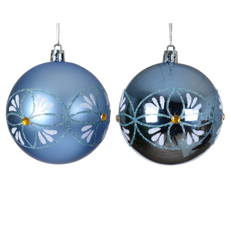 Boule plastique sky blue 2ass d8 de Kaemingk - deco de la maison dans K004