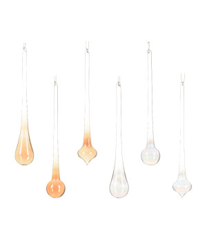 Ornement verre couleur transparente 6ass de Kaemingk - deco de la maison dans K004