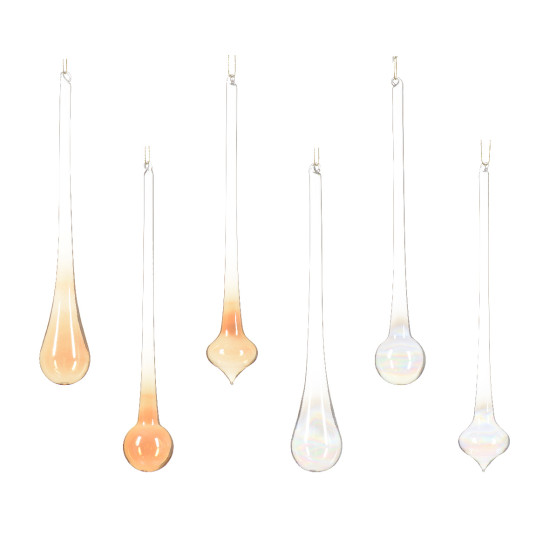 Ornement verre couleur transparente 6ass de Kaemingk - deco de la maison dans K004