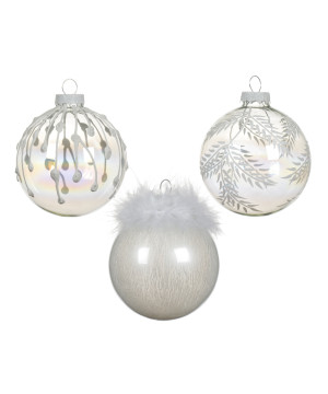 Boule verre translucide irise d8 3ass de Kaemingk - deco de la maison dans K004