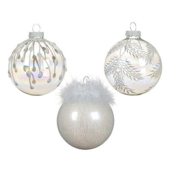 Boule verre translucide irise d8 3ass de Kaemingk - deco de la maison dans K004