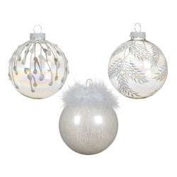 Boule verre translucide irise d8 3ass de Kaemingk - deco de la maison dans K004