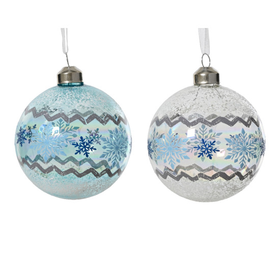 Boule verre transparent/couleur 2col d8 de Kaemingk - deco de la maison dans K004