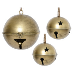Cloche fer or x3 de Kaemingk - deco de la maison dans K004