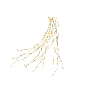 Chute sapin 672l or/blanc chaud/blanc 2.1m de Kaemingk - deco de la maison dans K004