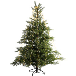 Chute sapin 672l or/blanc chaud/blanc 2.1m de Kaemingk - deco de la maison dans K004