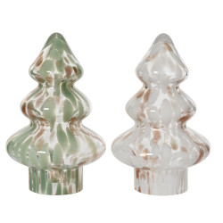 Sapin verre 2ass h20.3cm de Kaemingk - deco de la maison dans K004