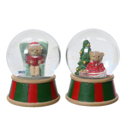 Boule a neige ours avec livre h13cm de Kaemingk - deco de la maison dans K004