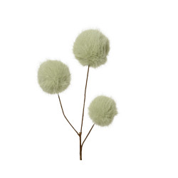 Branche 3 boules duveteuses vert sauge 70cm de Kaemingk - deco de la maison dans K004