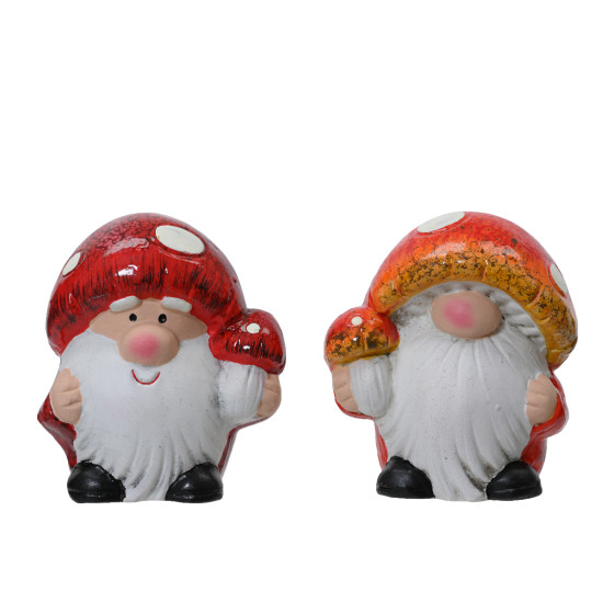 Pere noel terre cuite 2ass h11.5cm de Kaemingk - deco de la maison dans K004
