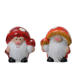 Pere noel terre cuite 2ass h11.5cm de Kaemingk - deco de la maison dans K004