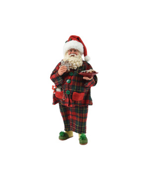 Pere noel en pyjama rouge/couleur h28cm de Kaemingk - deco de la maison dans K004