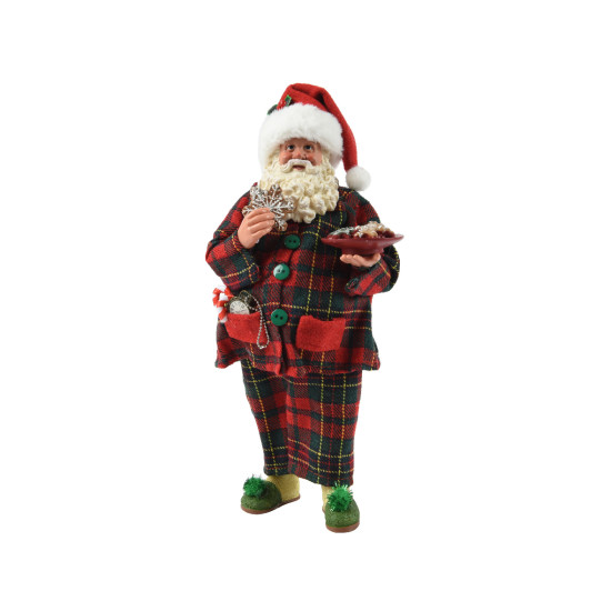 Pere noel en pyjama rouge/couleur h28cm de Kaemingk - deco de la maison dans K004